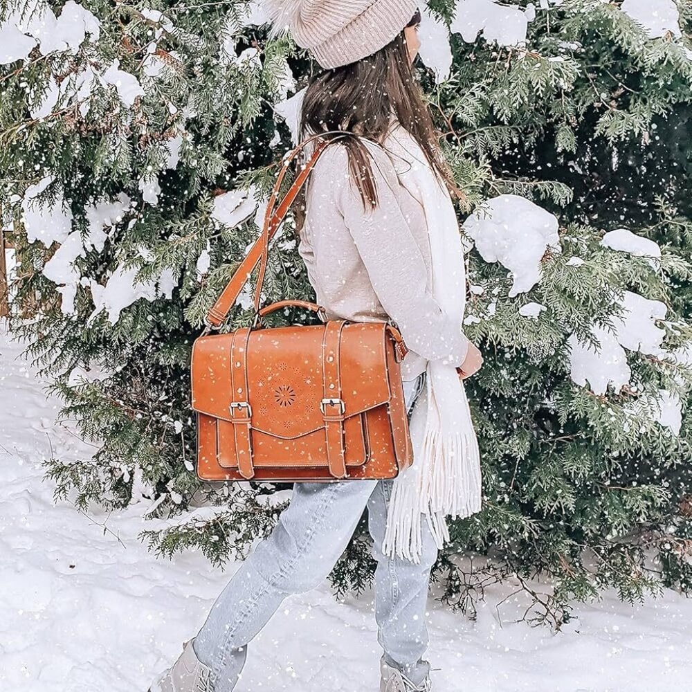 Briefcase Women's Laptop Bag 15.6 Inch Vintage Bag